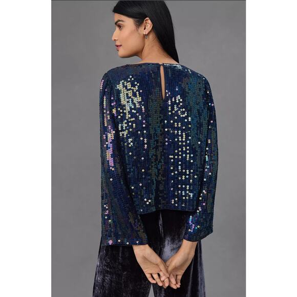 Velvet by Graham & Spencer Sequin Blouse - New Large - Picture 2 of 4